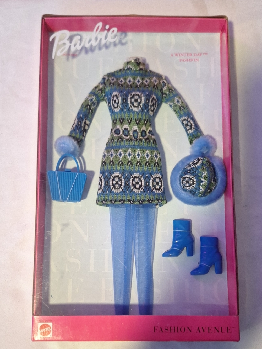 Vintage A Winter Day Fashion Barbie Knit Winter Coat Set - New